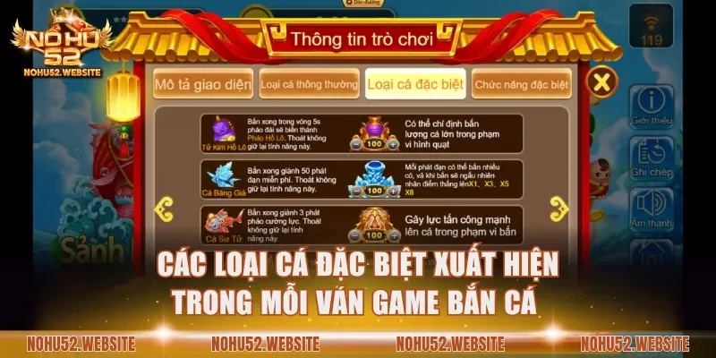 Các loại cá đặc biệt xuất hiện trong mỗi ván game bắn cá 