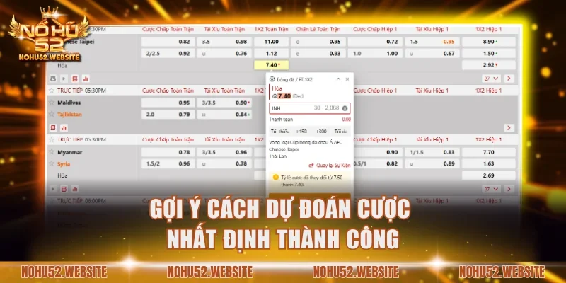 Gợi ý cách dự đoán cược nhất định thành công